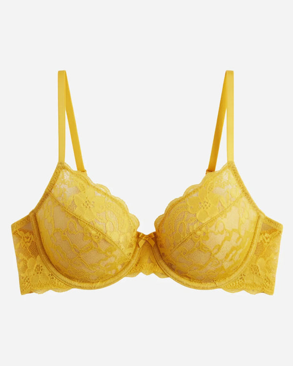 Non-Padded Lace Bra - Liorah - Yellow